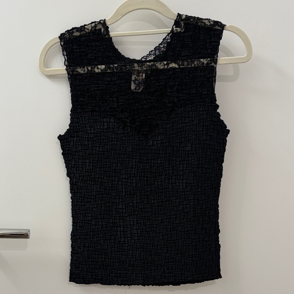 Elegant Black Lace Vintage Women's Top